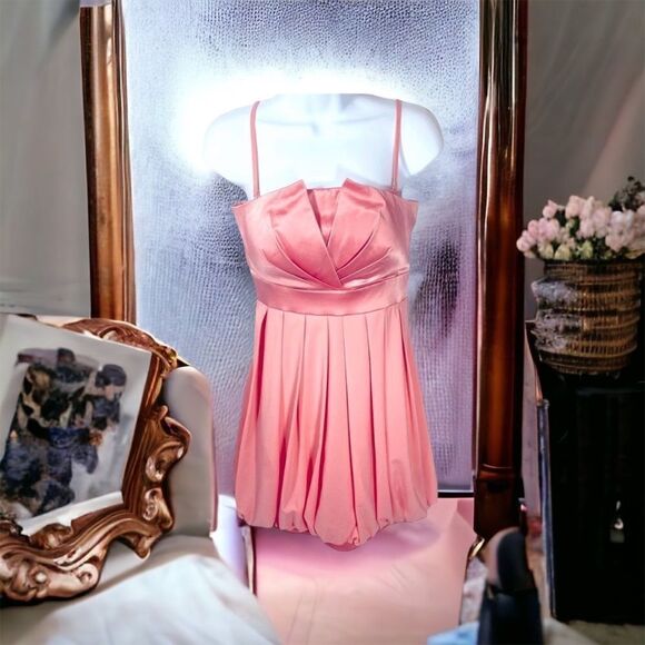 SALE 🏝️Only Love Collection Rose Pink Satin Bodice Puff Dress - Picture 1 of 9